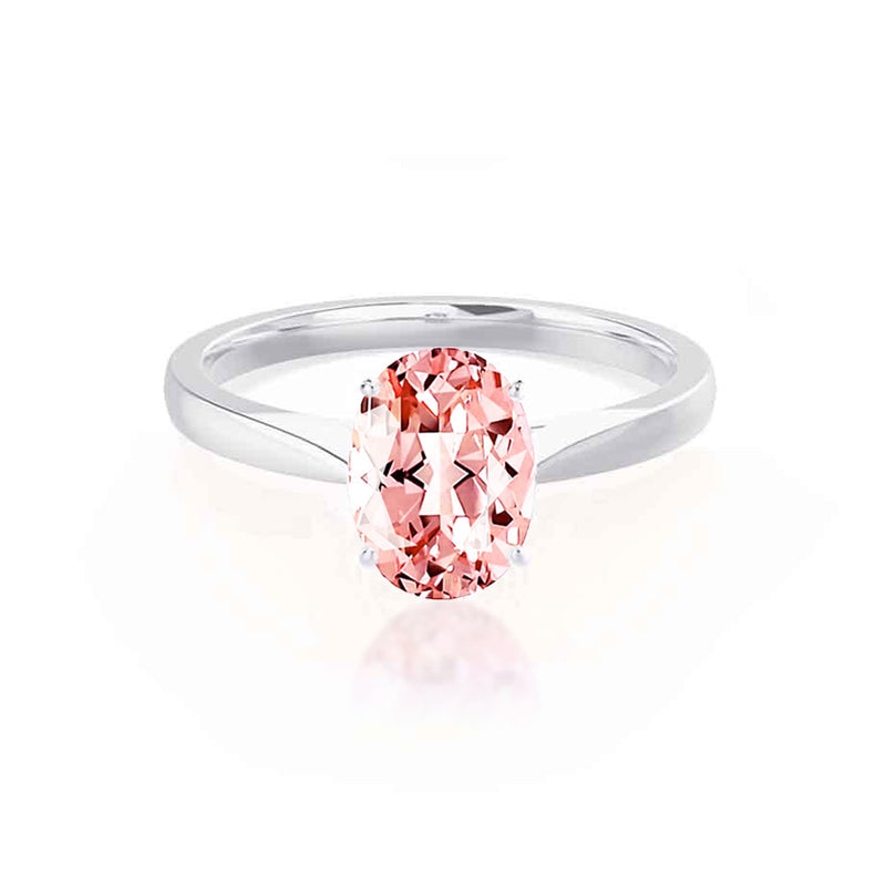 ISABELLA Chatham® Oval Champagne Sapphire 18k White Gold