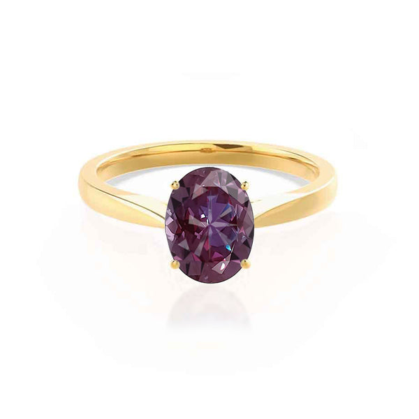 ISABELLA - Oval Alexandrite 18k Yellow Gold Solitaire Ring Engagement Ring Lily Arkwright