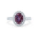 ROSA - Chatham® Alexandrite & Diamond 18K White Gold Halo Engagement Ring Lily Arkwright