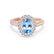 ROSA - Chatham® Aqua Spinel & Diamond 18K Rose Gold Halo Engagement Ring Lily Arkwright