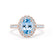 ROSA - Chatham® Aqua Spinel & Diamond 18K Rose Gold Halo Engagement Ring Lily Arkwright