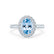 ROSA - Chatham® Aqua Spinel & Diamond 950 Platinum Halo Engagement Ring Lily Arkwright