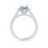 ROSA - Chatham® Aqua Spinel & Diamond 950 Platinum Halo Engagement Ring Lily Arkwright