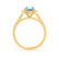 ROSA - Chatham® Aqua Spinel & Diamond 18K Yellow Gold Halo Engagement Ring Lily Arkwright