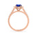 ROSA - Chatham® Blue Sapphire & Diamond 18K Rose Gold Halo Engagement Ring Lily Arkwright
