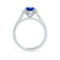 ROSA - Chatham® Blue Sapphire & Diamond 950 Platinum Halo Engagement Ring Lily Arkwright