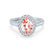 ROSA - Chatham® Champagne Sapphire True & Diamond 950 Platinum Halo Engagement Ring Lily Arkwright