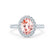 ROSA - Chatham® Champagne Sapphire True & Diamond 18K White Gold Halo Engagement Ring Lily Arkwright