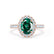 ROSA - Chatham® Emerald & Diamond 18K Rose Gold Halo Engagement Ring Lily Arkwright