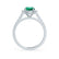 ROSA - Chatham® Emerald & Diamond 18K White Gold Halo Engagement Ring Lily Arkwright