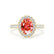 ROSA - Chatham® Padparadscha Sapphire & Diamond 18K Yellow Gold Halo Engagement Ring Lily Arkwright