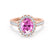 ROSA - Chatham® Pink Sapphire & Diamond 18K Rose Gold Halo Engagement Ring Lily Arkwright