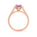 ROSA - Chatham® Pink Sapphire & Diamond 18K Rose Gold Halo Engagement Ring Lily Arkwright