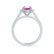 ROSA - Chatham® Pink Sapphire & Diamond 950 Platinum Halo Engagement Ring Lily Arkwright