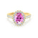 ROSA - Chatham® Pink Sapphire & Diamond 18K Yellow Gold Halo Engagement Ring Lily Arkwright