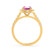 ROSA - Chatham® Pink Sapphire & Diamond 18K Yellow Gold Halo Engagement Ring Lily Arkwright