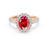 ROSA - Chatham® Ruby & Diamond 18K Rose Gold Halo Ring Engagement Ring Lily Arkwright