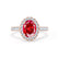 ROSA - Chatham® Ruby & Diamond 18K Rose Gold Halo Ring Engagement Ring Lily Arkwright