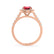 ROSA - Chatham® Ruby & Diamond 18K Rose Gold Halo Ring Engagement Ring Lily Arkwright