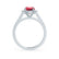 ROSA - Chatham® Ruby & Diamond Platinum Halo Ring Engagement Ring Lily Arkwright