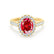 ROSA - Chatham® Ruby & Diamond 18K Yellow Gold Halo Ring Engagement Ring Lily Arkwright