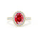 ROSA - Chatham® Ruby & Diamond 18K Yellow Gold Halo Ring Engagement Ring Lily Arkwright