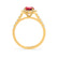 ROSA - Chatham® Ruby & Diamond 18K Yellow Gold Halo Ring Engagement Ring Lily Arkwright