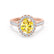 ROSA - Chatham® Yellow Sapphire & Diamond 18K Rose Gold Halo Engagement Ring Lily Arkwright