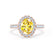 ROSA - Chatham® Yellow Sapphire & Diamond 18K Rose Gold Halo Engagement Ring Lily Arkwright