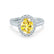 ROSA - Chatham® Yellow Sapphire & Diamond 950 Platinum Halo Engagement Ring Lily Arkwright