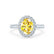 ROSA - Chatham® Yellow Sapphire & Diamond 950 Platinum Halo Engagement Ring Lily Arkwright