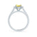 ROSA - Chatham® Yellow Sapphire & Diamond 950 Platinum Halo Engagement Ring Lily Arkwright