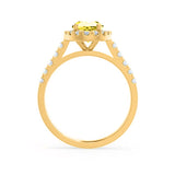 ROSA - Chatham® Yellow Sapphire & Diamond 18K Yellow Gold Halo Engagement Ring Lily Arkwright