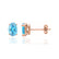 SAVANNAH - Oval Aqua Spinel 18k Rose Gold Stud Earrings Earrings Lily Arkwright