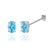 SAVANNAH - Oval Aqua Spinel 18k White Gold Stud Earrings Earrings Lily Arkwright