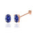 SAVANNAH - Oval Bue Sapphire 18k Rose Gold Stud Earrings Earrings Lily Arkwright