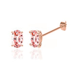 SAVANNAH - Oval Champagne Sapphire 18k Rose Gold Stud Earrings Earrings Lily Arkwright