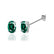 SAVANNAH - Oval Emerald 18k White Gold Stud Earrings Earrings Lily Arkwright