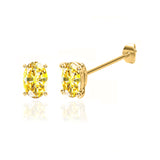 SAVANNAH - Oval Yellow Sapphire 18k Yellow Gold Stud Earrings Earrings Lily Arkwright