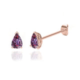 SCARLETT - Pear Alexandrite 18k Rose Gold Stud Earrings Earrings Lily Arkwright