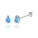 SCARLETT - Pear Aqua Spinel 18k White Gold Stud Earrings Earrings Lily Arkwright