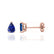 SCARLETT - Pear Blue Sapphire 18k Rose Gold Stud Earrings Earrings Lily Arkwright