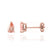 SCARLETT - Pear Champagne Sapphire 18k Rose Gold Stud Earrings Earrings Lily Arkwright
