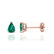 SCARLETT - Pear Emerald 18k Rose Gold Stud Earrings Earrings Lily Arkwright