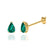 SCARLETT - Pear Emerald 18k Yellow Gold Stud Earrings Earrings Lily Arkwright