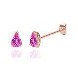 SCARLETT - Pear Pink Sapphire 18k Rose Gold Stud Earrings Earrings Lily Arkwright