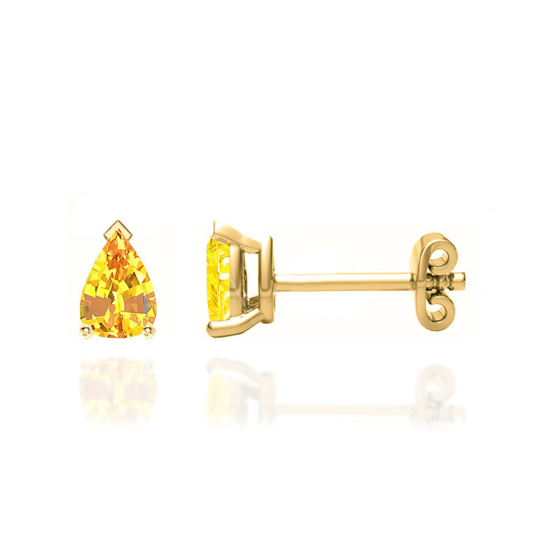 SCARLETT - Pear Yellow Sapphire 18k Yellow Gold Stud Earrings Earrings Lily Arkwright