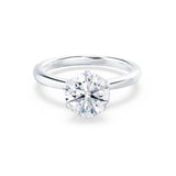 SERENITY - Round Lab Diamond 18k White Gold Solitaire Ring Engagement Ring Lily Arkwright