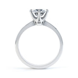 SERENITY - Round Moissanite 18k White Gold Solitaire Ring Engagement Ring Lily Arkwright