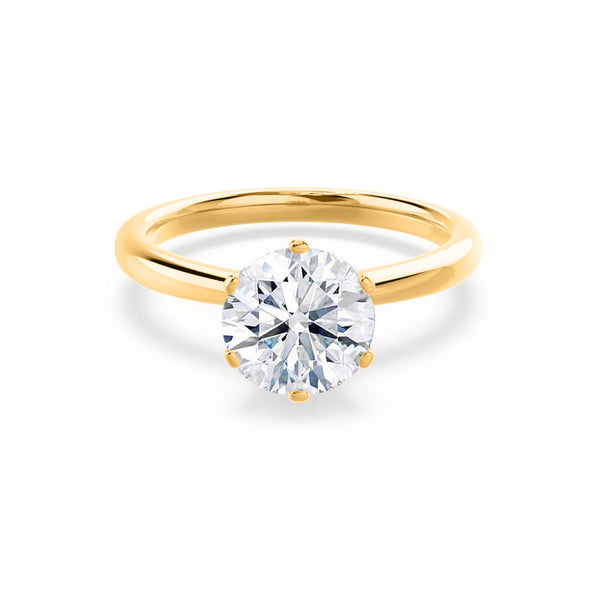 SERENITY - Round Moissanite 18k Yellow Gold Solitaire Ring Engagement Ring Lily Arkwright